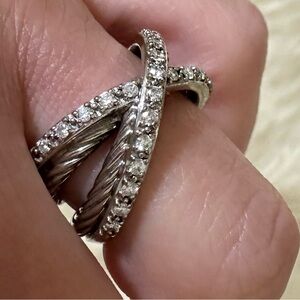 💎David Yurman💎 Diamond Cable Crossover ring size 6